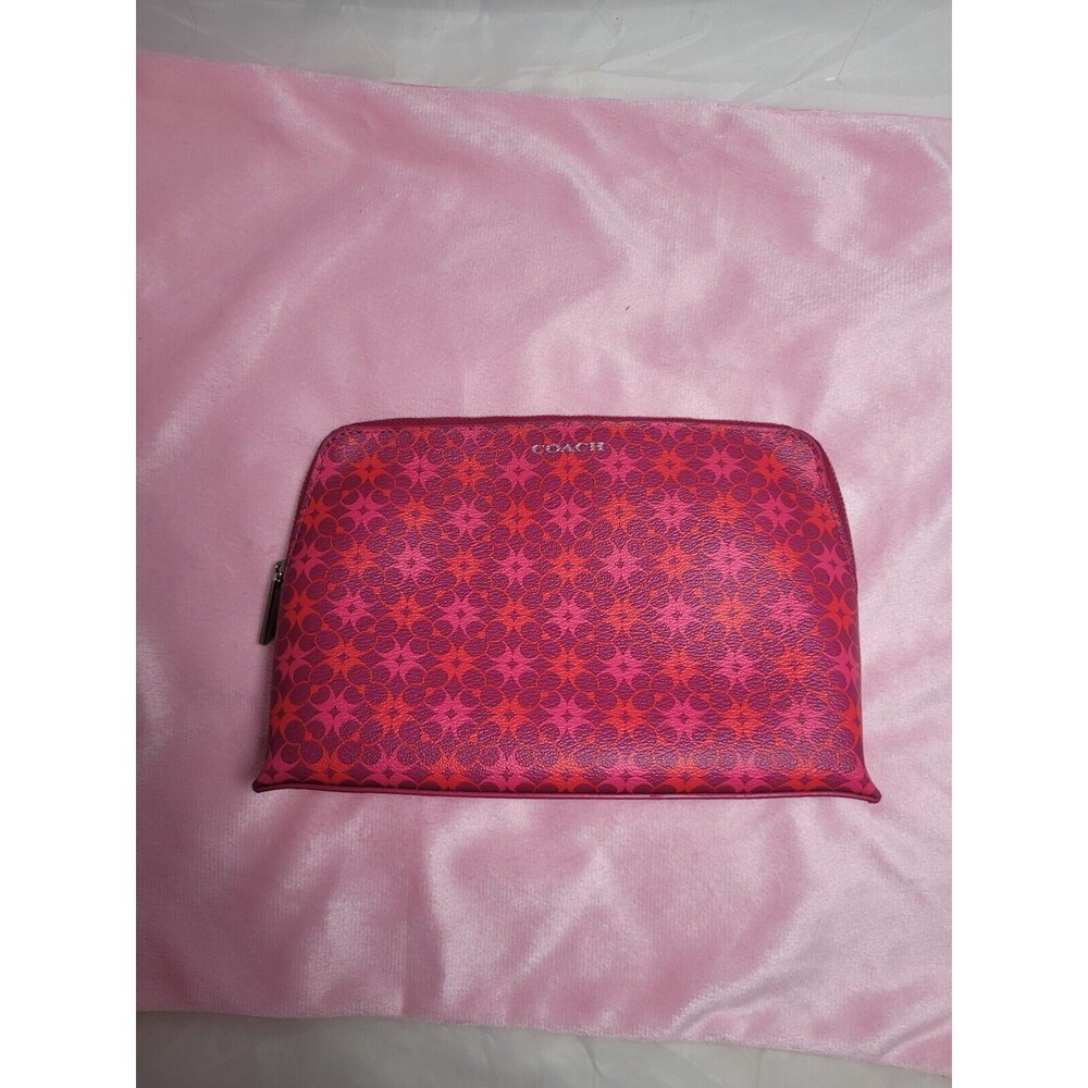 COACH Multicolor Coated Canvas Zip-Around Makeup Bag Cosmetic bag Case